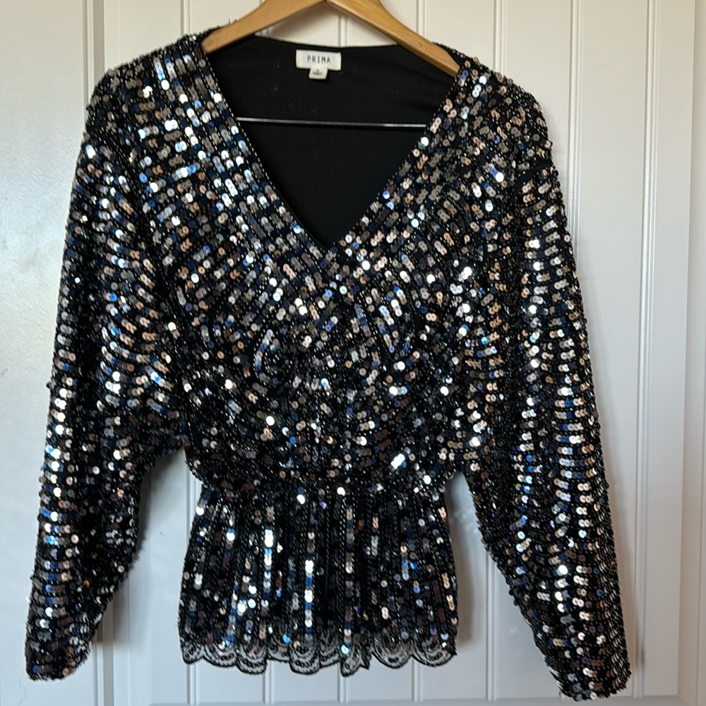 Stunning black sequin top